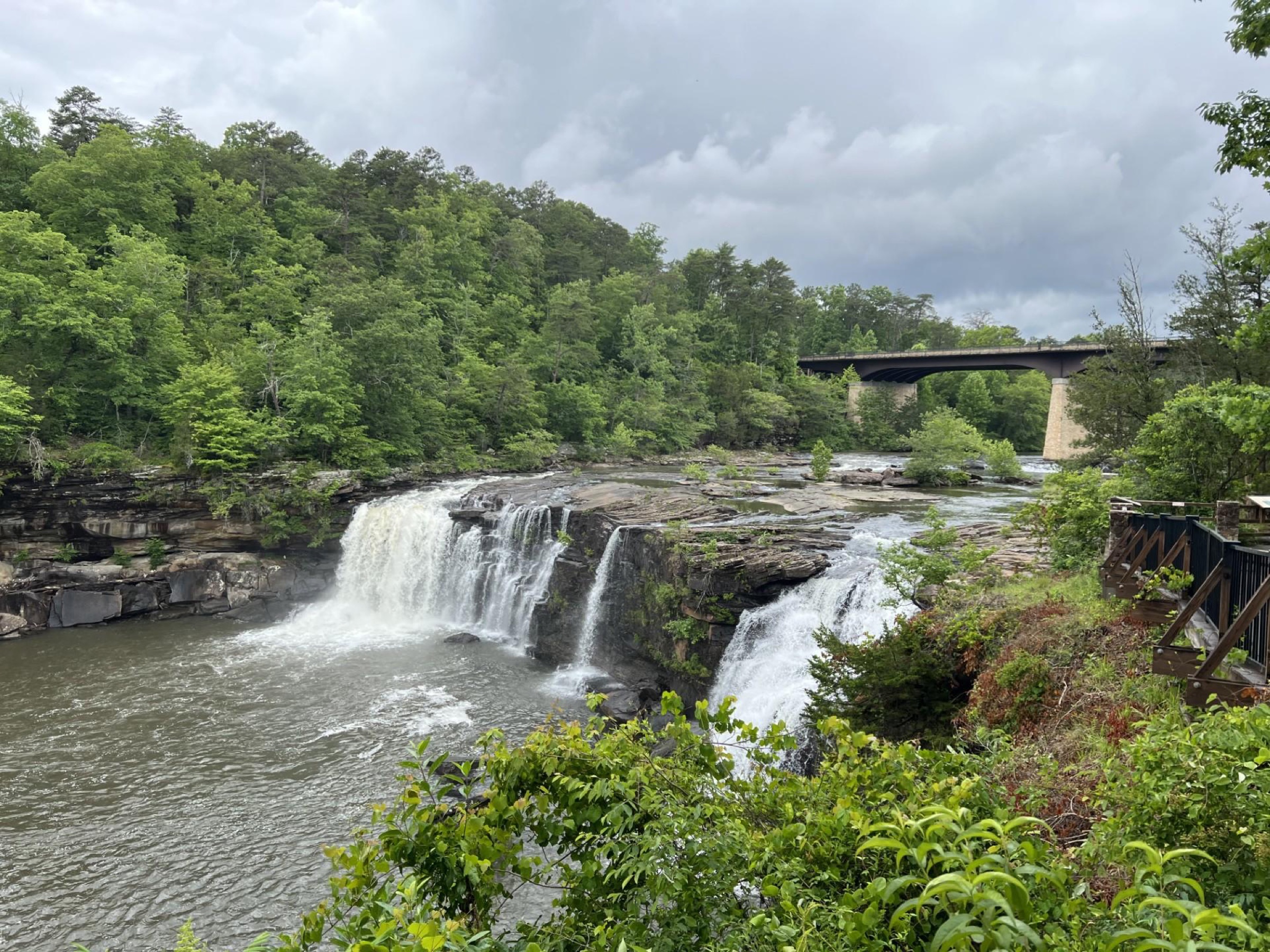 Little River Falls flowing beneath the Alabama Highway 35 bridge